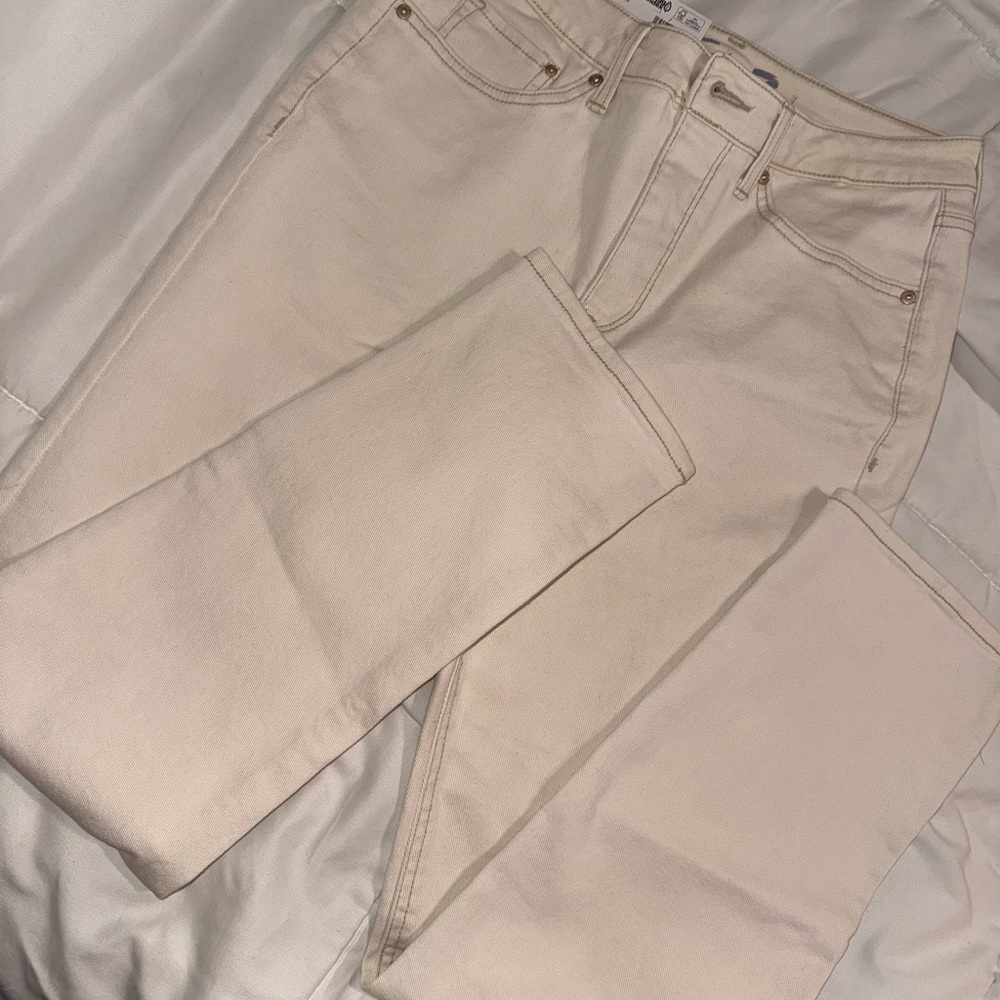Seven7 Cream Straight-Leg Jeans